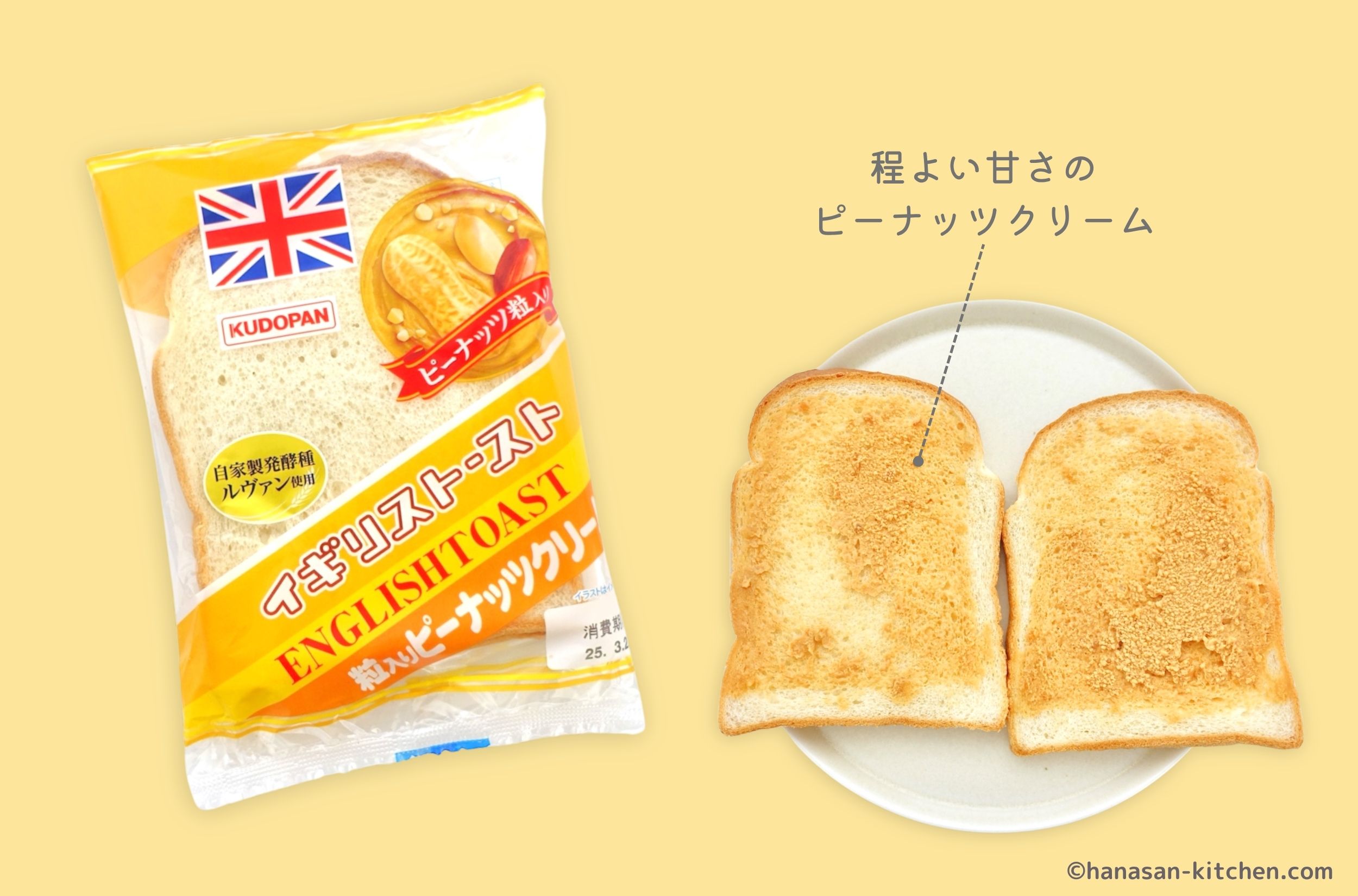 粒入りピーナッツのパッケージと中身