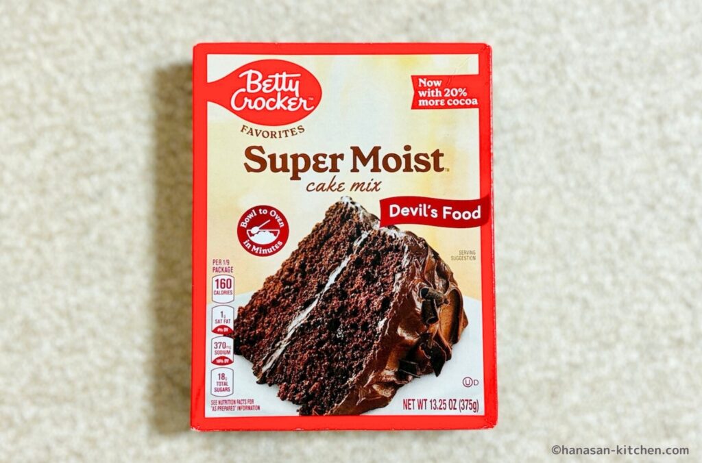 ベティクロッカーのデビルズフードケーキミックスのパッケージ