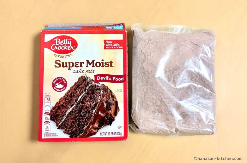 ベティクロッカーのデビルズフードケーキミックスと箱