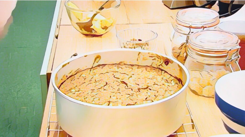 焼き上がったプディング