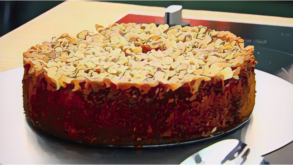 洋梨とクルミのプディング