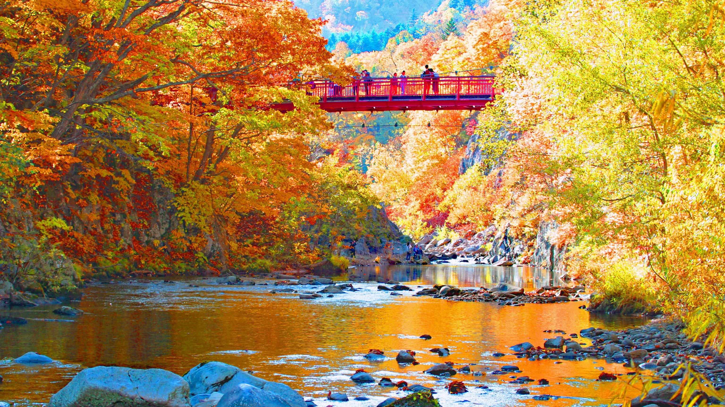 定山渓の二見吊橋