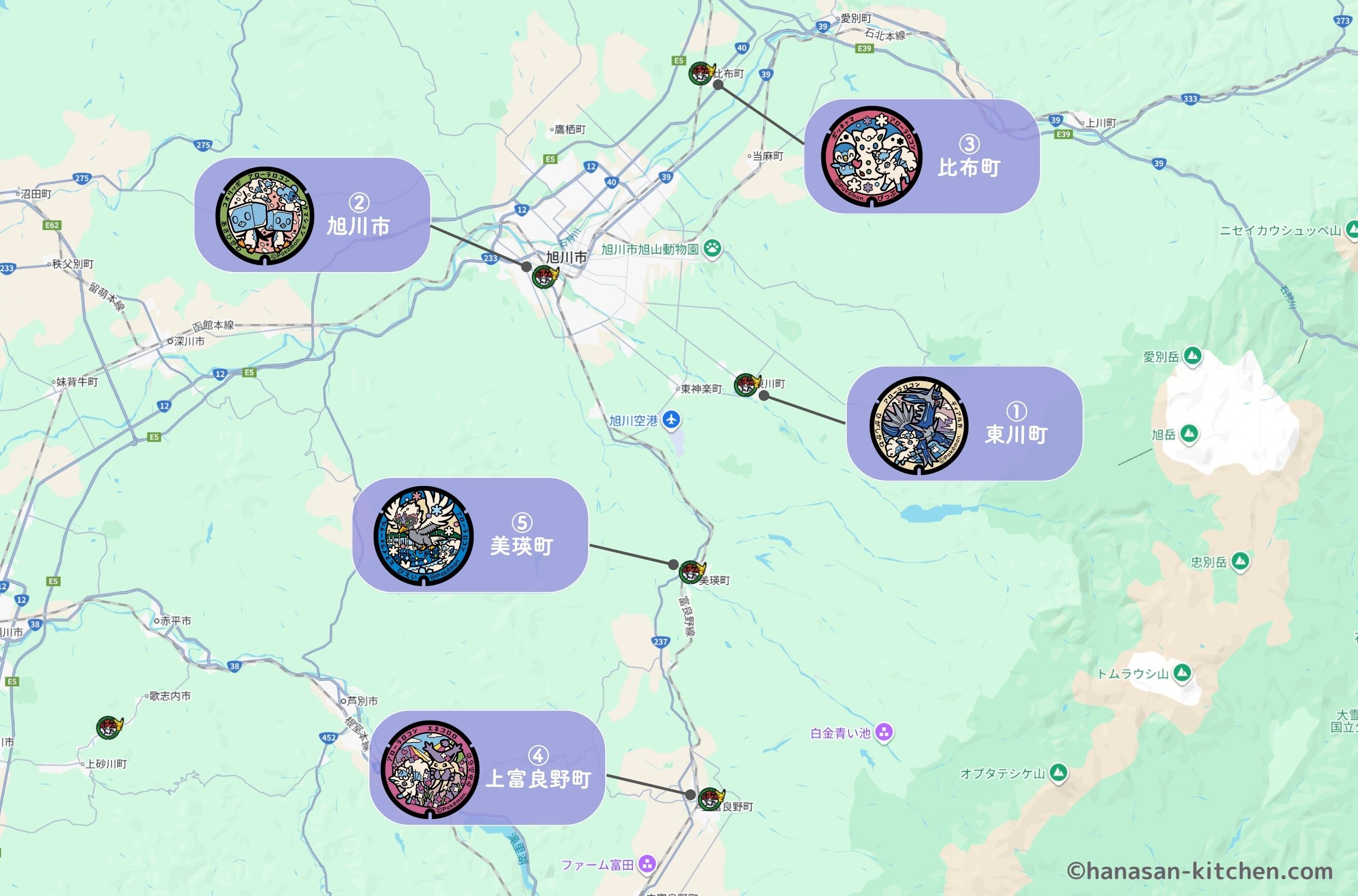 旭川ポケふたマップ