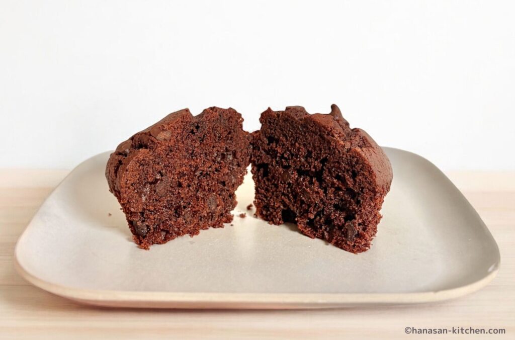 チョコチップマフィンの断面