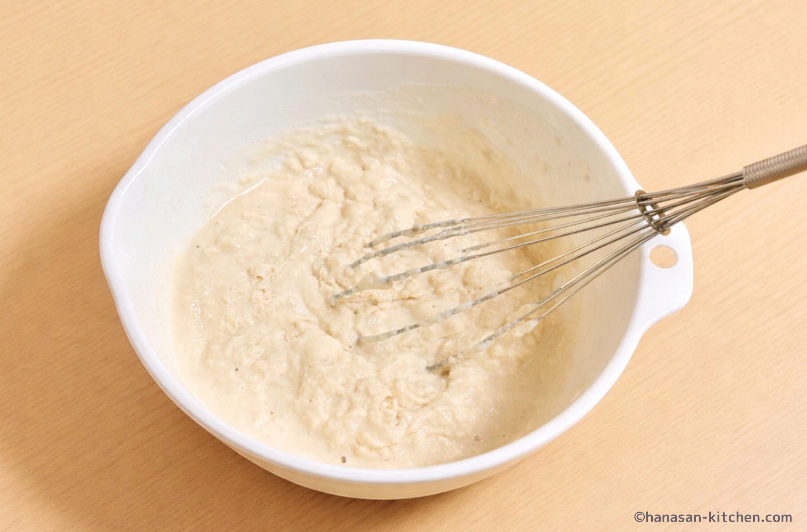 ミックスと水を入れる